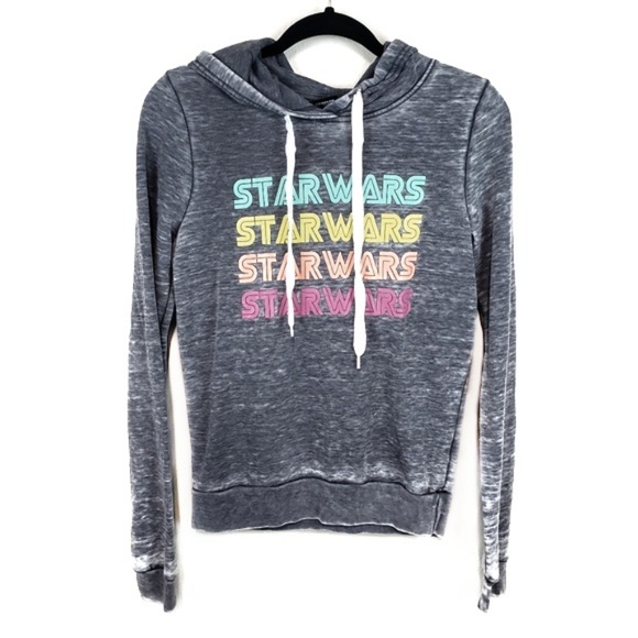 Starwars pull over gray hoodie with colorful print - Picture 1 of 6